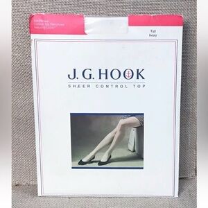 Vintage JG Hook Control Top Sheer Ivory Pantyhose Size Tall Fits XL XXL